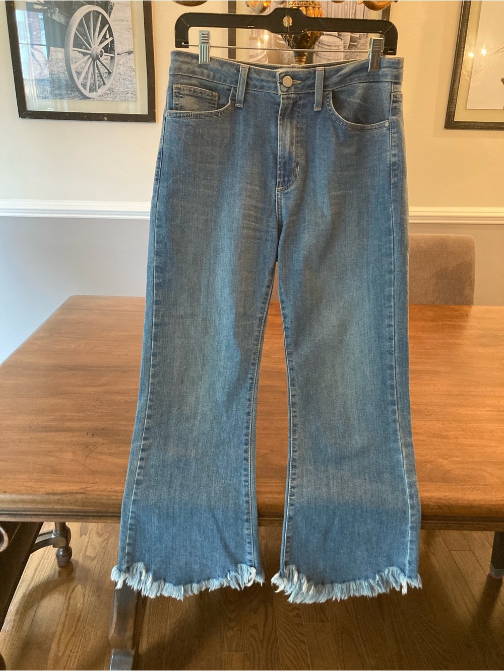 Just Black Denim Distressed Hem Blue Jeans. 29